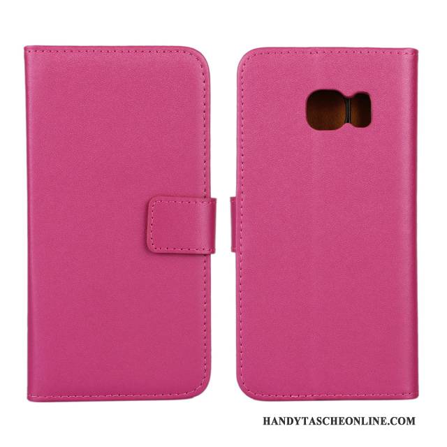 Hülle Samsung Galaxy S6 Edge Folio Lila Muster, Case Samsung Galaxy S6 Edge Leder