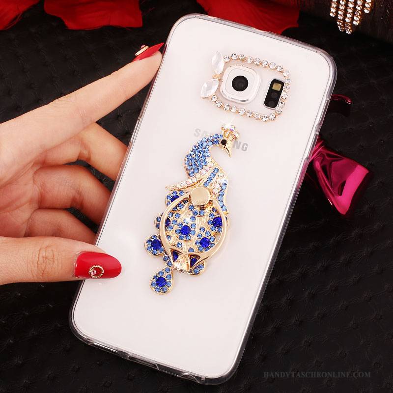 Hülle Samsung Galaxy S6 Edge + Halterung Gold Ring, Case Samsung Galaxy S6 Edge + Strass