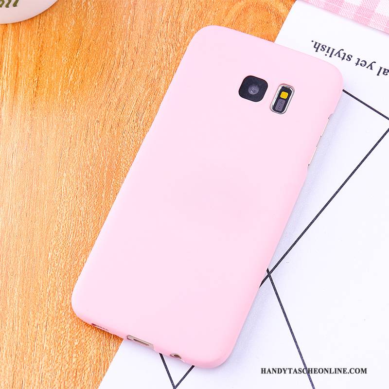 Hülle Samsung Galaxy S6 Edge + Halterung Nubuck Rosa, Case Samsung Galaxy S6 Edge + Schutz Schwer Handyhüllen