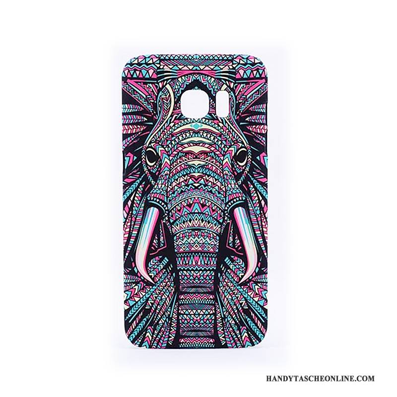 Hülle Samsung Galaxy S6 Edge Karikatur Gelb Leuchtende, Case Samsung Galaxy S6 Edge Schutz Nubuck Schwer