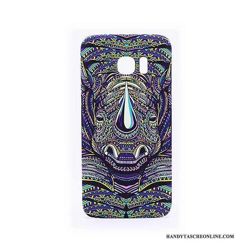 Hülle Samsung Galaxy S6 Edge Karikatur Gelb Leuchtende, Case Samsung Galaxy S6 Edge Schutz Nubuck Schwer