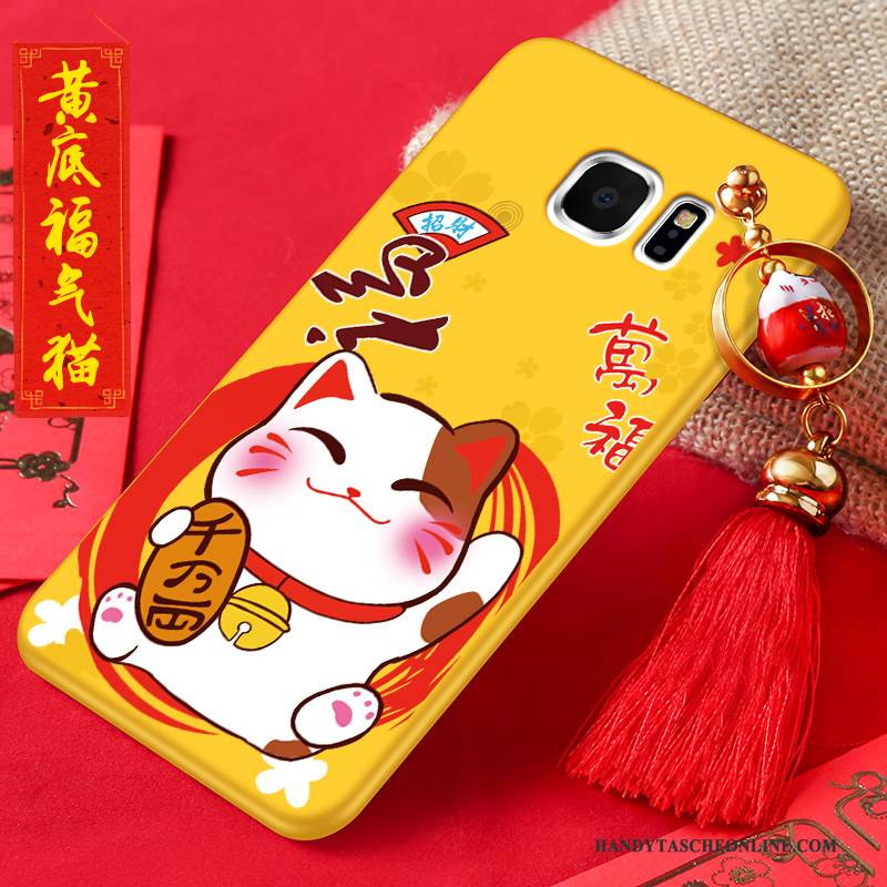 Hülle Samsung Galaxy S6 Edge Karikatur Handyhüllen Anti-sturz, Case Samsung Galaxy S6 Edge Silikon Rot Neu