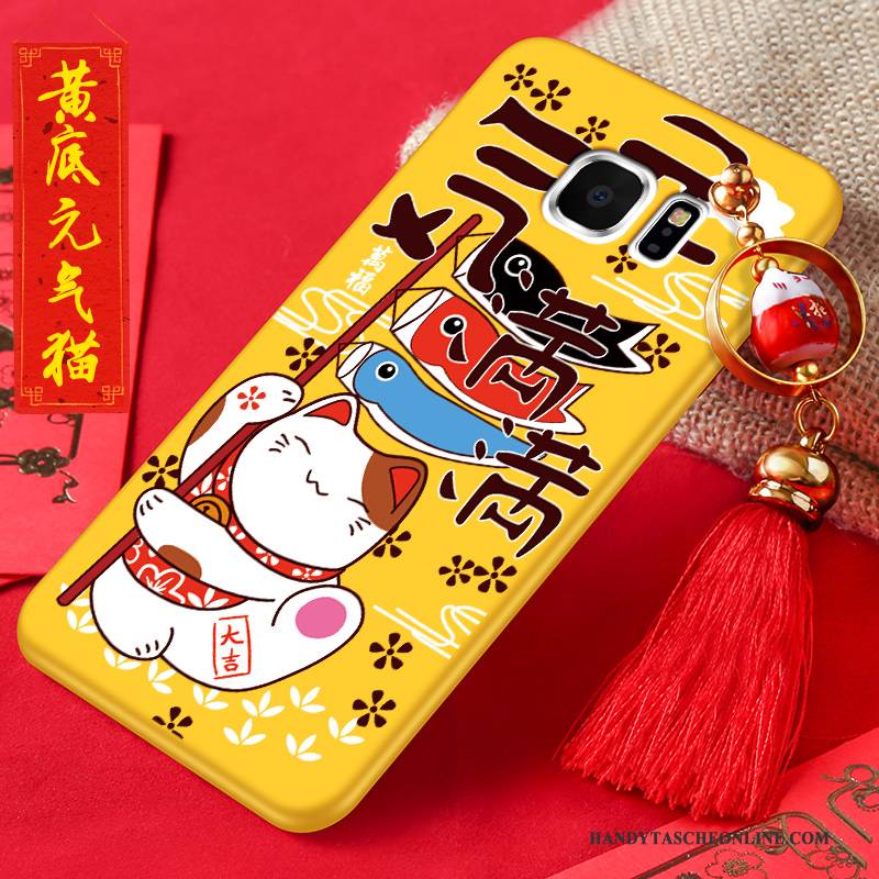 Hülle Samsung Galaxy S6 Edge Karikatur Handyhüllen Anti-sturz, Case Samsung Galaxy S6 Edge Silikon Rot Neu