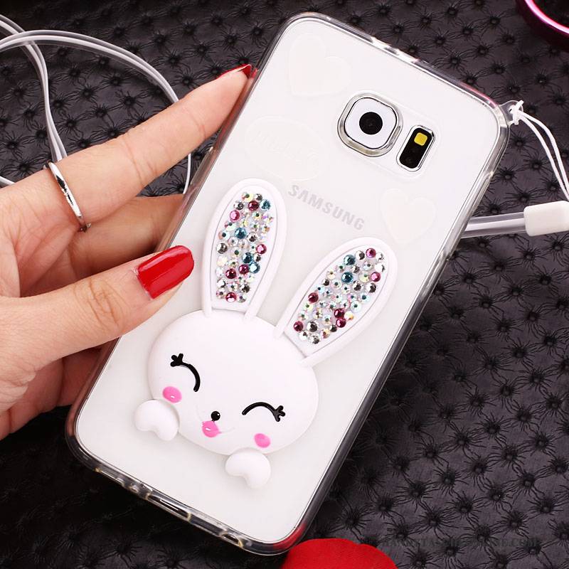 Hülle Samsung Galaxy S6 Edge + Karikatur Handyhüllen Grün, Case Samsung Galaxy S6 Edge + Silikon