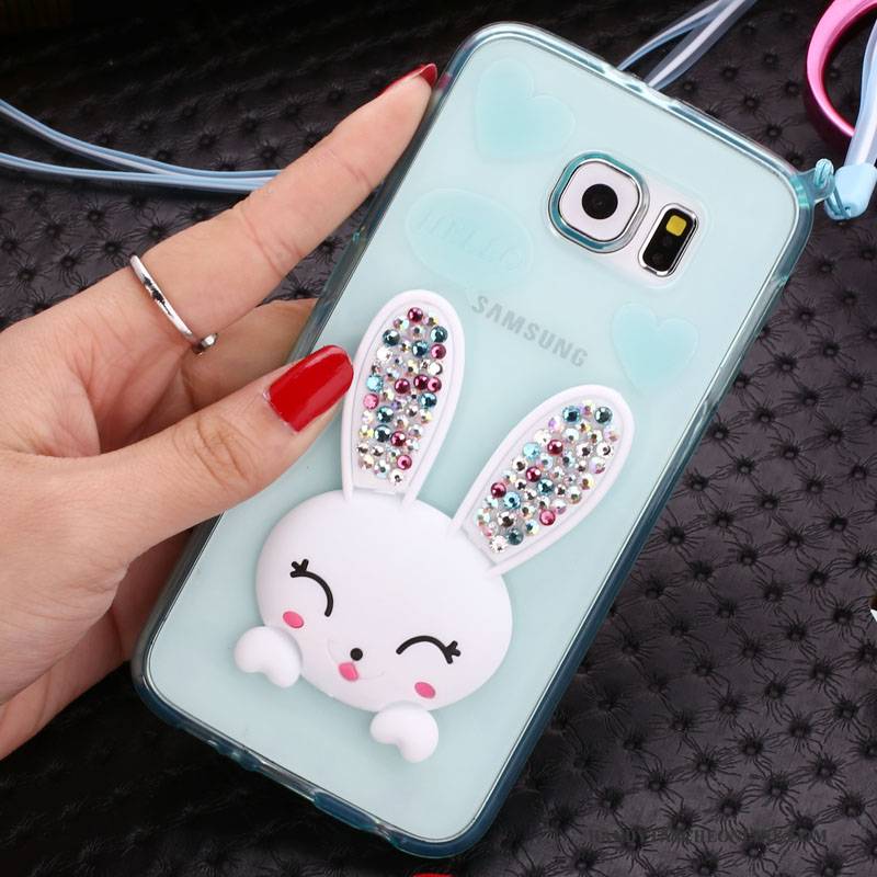 Hülle Samsung Galaxy S6 Edge + Karikatur Handyhüllen Grün, Case Samsung Galaxy S6 Edge + Silikon