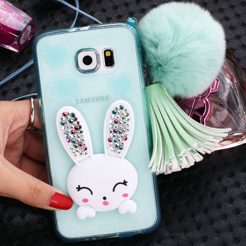 Hülle Samsung Galaxy S6 Edge + Karikatur Handyhüllen Grün, Case Samsung Galaxy S6 Edge + Silikon