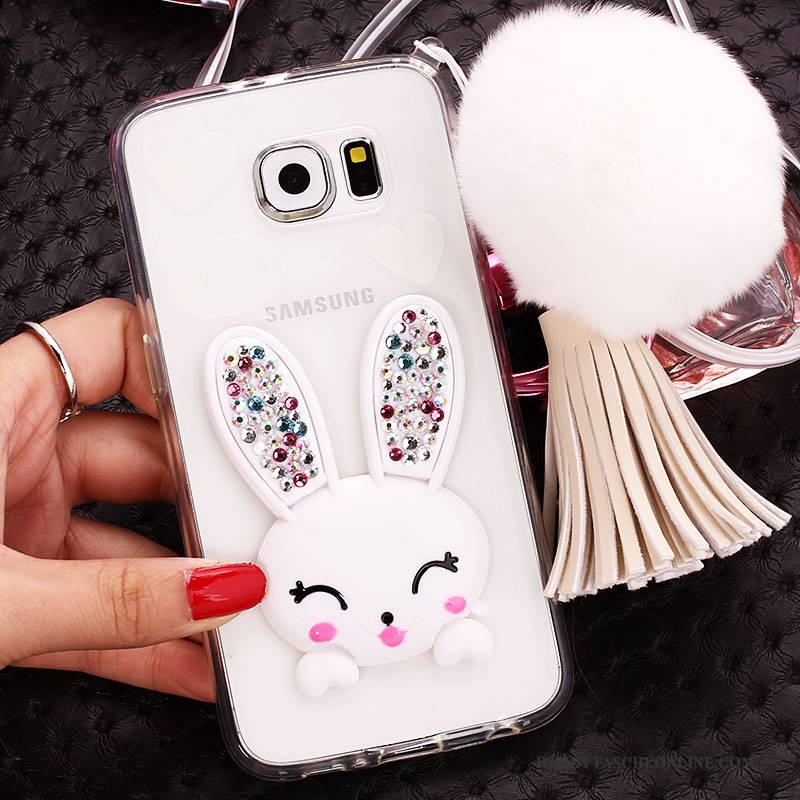 Hülle Samsung Galaxy S6 Edge + Karikatur Handyhüllen Grün, Case Samsung Galaxy S6 Edge + Silikon