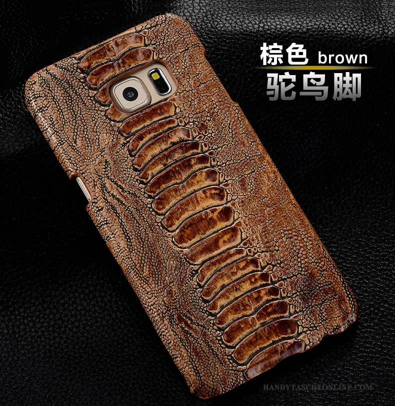 Hülle Samsung Galaxy S6 Edge Leder Handyhüllen Hintere Abdeckung, Case Samsung Galaxy S6 Edge Schutz