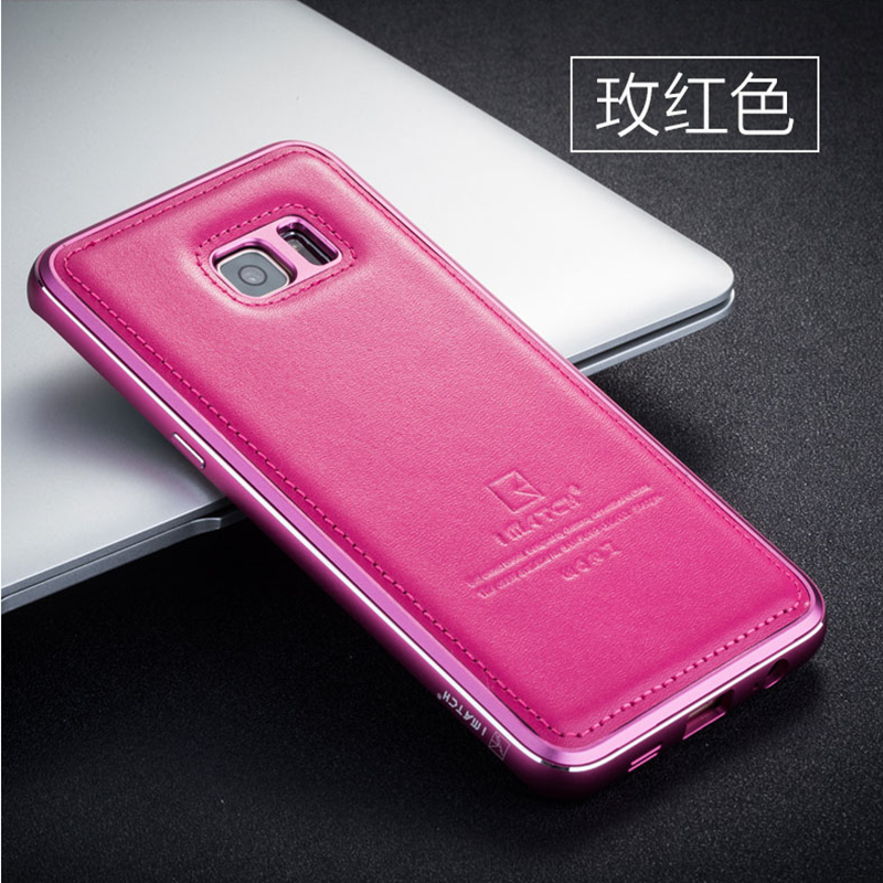 Hülle Samsung Galaxy S6 Edge + Metall Handyhüllen, Case Samsung Galaxy S6 Edge + Lederhülle