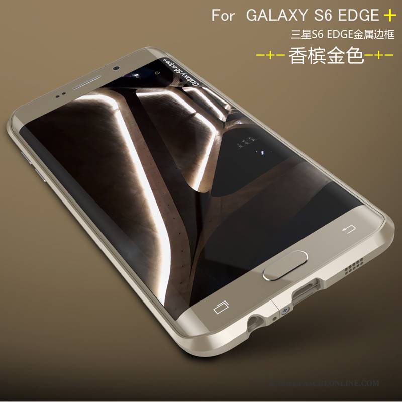 Hülle Samsung Galaxy S6 Edge + Metall Silber Handyhüllen, Case Samsung Galaxy S6 Edge + Schutz Hintere Abdeckung Grenze