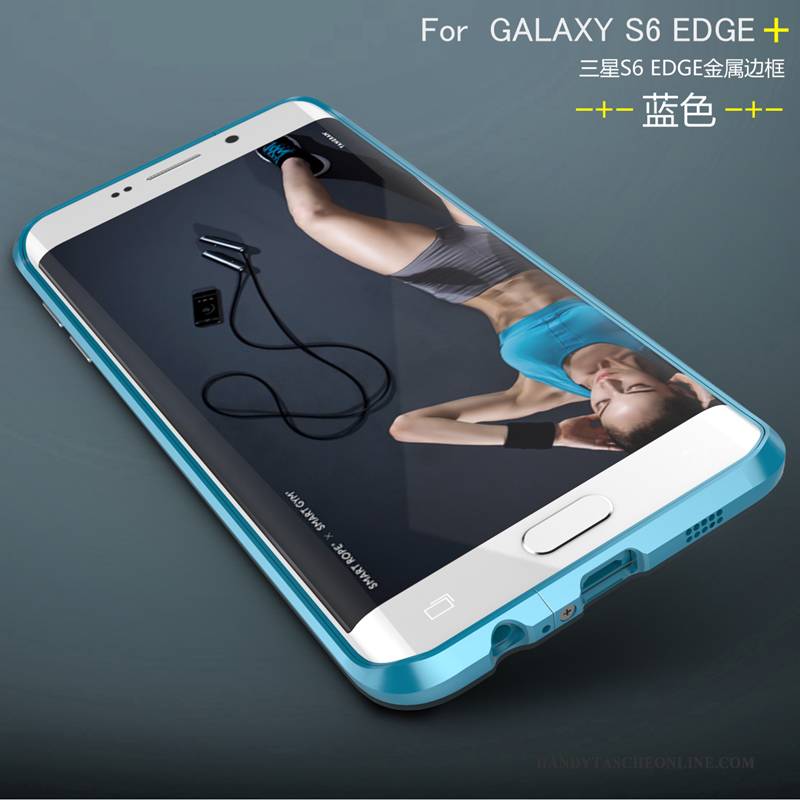 Hülle Samsung Galaxy S6 Edge + Metall Silber Handyhüllen, Case Samsung Galaxy S6 Edge + Schutz Hintere Abdeckung Grenze