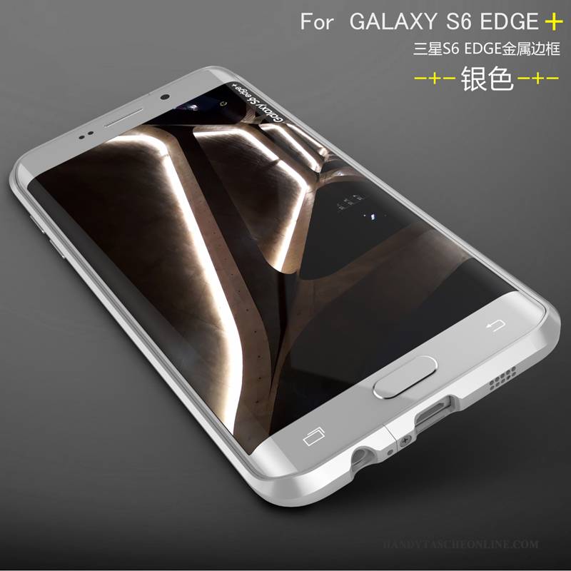 Hülle Samsung Galaxy S6 Edge + Metall Silber Handyhüllen, Case Samsung Galaxy S6 Edge + Schutz Hintere Abdeckung Grenze