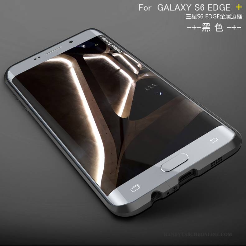 Hülle Samsung Galaxy S6 Edge + Metall Silber Handyhüllen, Case Samsung Galaxy S6 Edge + Schutz Hintere Abdeckung Grenze