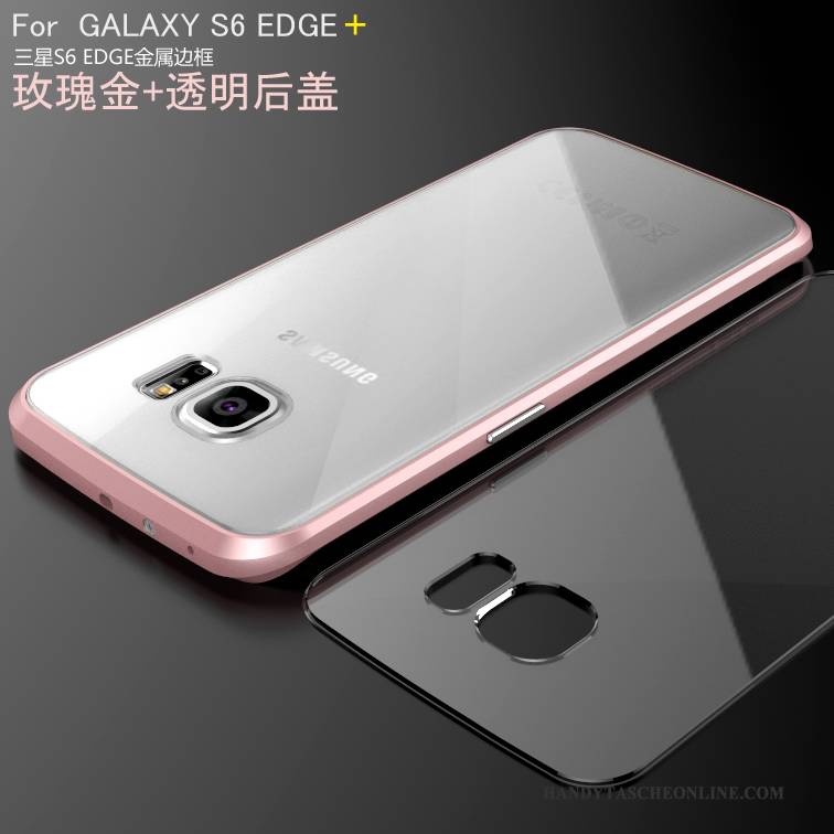 Hülle Samsung Galaxy S6 Edge + Metall Silber Handyhüllen, Case Samsung Galaxy S6 Edge + Schutz Hintere Abdeckung Grenze