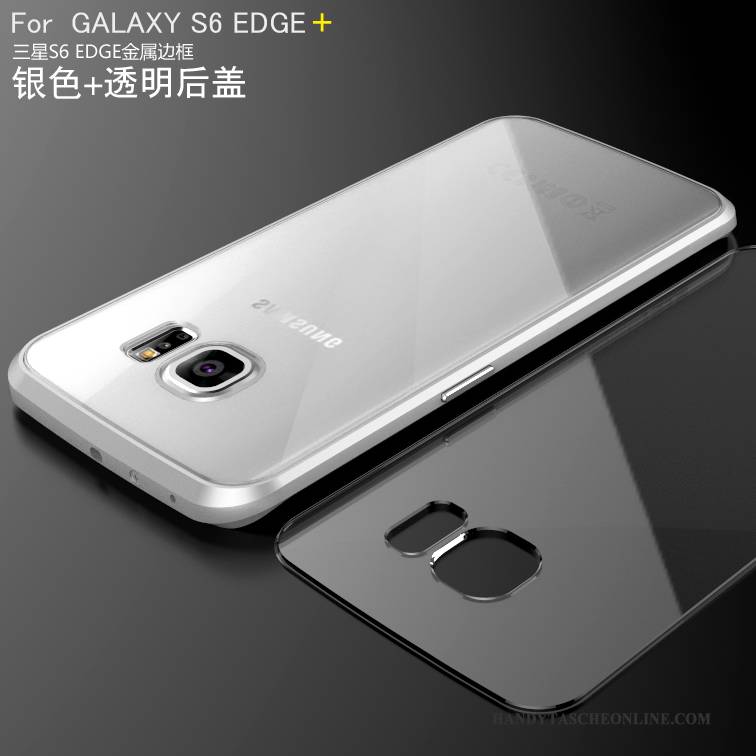 Hülle Samsung Galaxy S6 Edge + Metall Silber Handyhüllen, Case Samsung Galaxy S6 Edge + Schutz Hintere Abdeckung Grenze