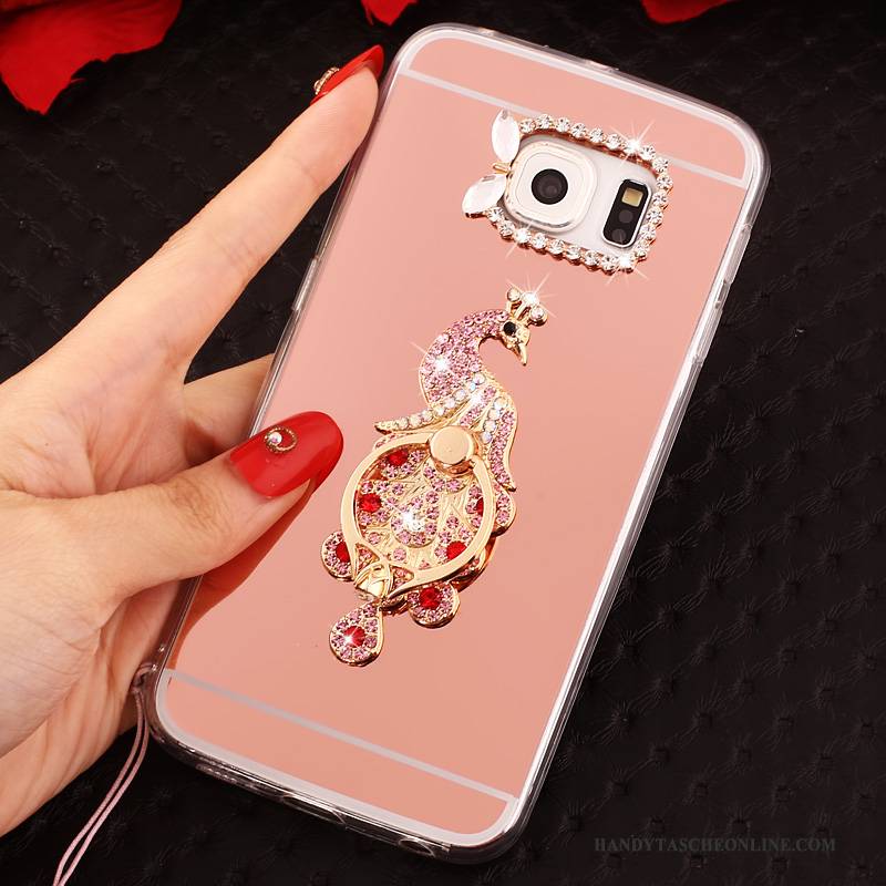 Hülle Samsung Galaxy S6 Edge Schutz Anti-sturz Handyhüllen, Case Samsung Galaxy S6 Edge Kreativ Rosa Hängende Verzierungen