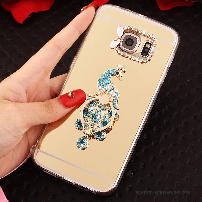 Hülle Samsung Galaxy S6 Edge Schutz Anti-sturz Handyhüllen, Case Samsung Galaxy S6 Edge Kreativ Rosa Hängende Verzierungen