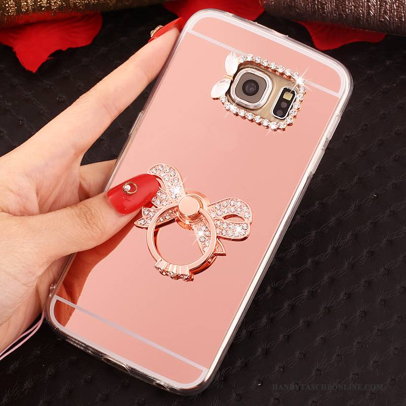 Hülle Samsung Galaxy S6 Edge Schutz Anti-sturz Handyhüllen, Case Samsung Galaxy S6 Edge Kreativ Rosa Hängende Verzierungen