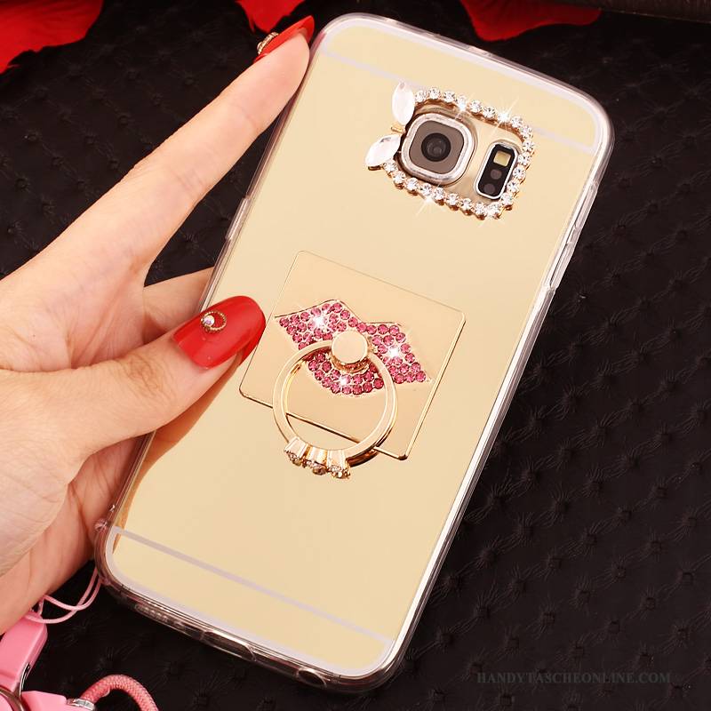 Hülle Samsung Galaxy S6 Edge Schutz Anti-sturz Handyhüllen, Case Samsung Galaxy S6 Edge Kreativ Rosa Hängende Verzierungen