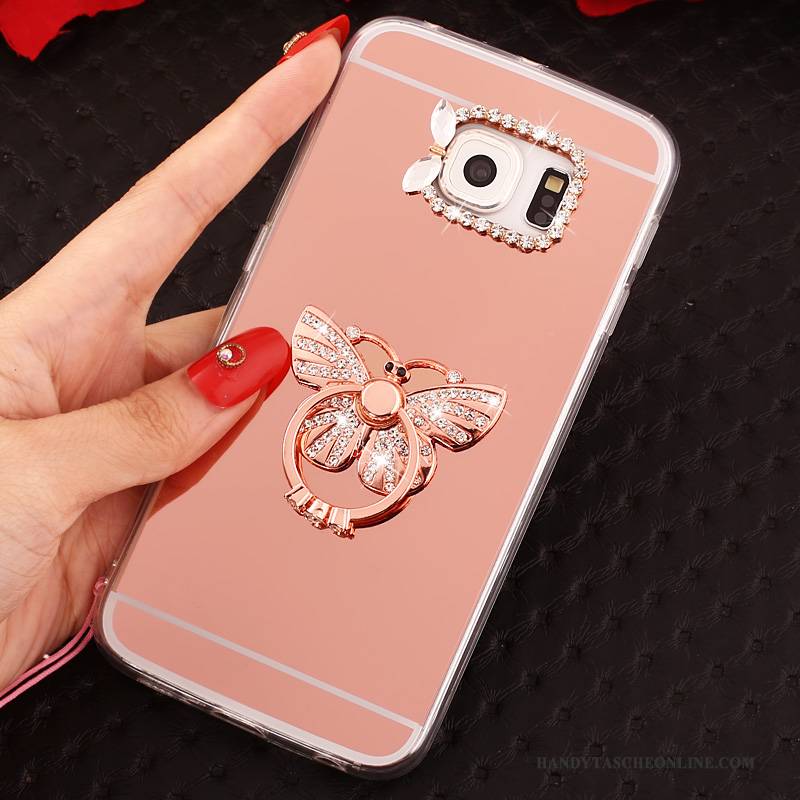 Hülle Samsung Galaxy S6 Edge Schutz Anti-sturz Handyhüllen, Case Samsung Galaxy S6 Edge Kreativ Rosa Hängende Verzierungen