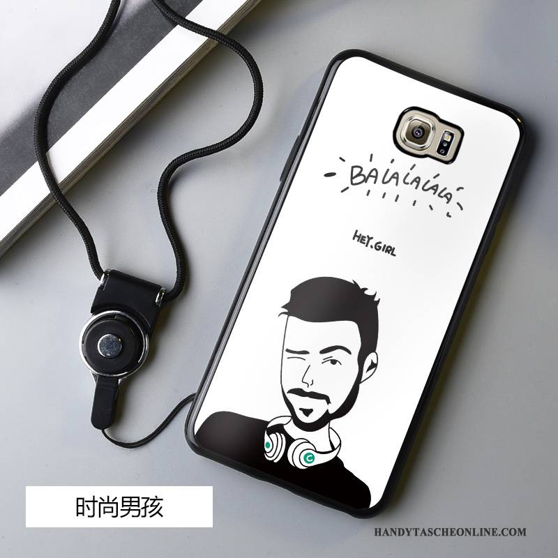 Hülle Samsung Galaxy S6 Edge Schutz Anti-sturz Schwarz, Case Samsung Galaxy S6 Edge Karikatur Handyhüllen Hängende Verzierungen