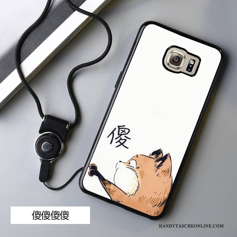 Hülle Samsung Galaxy S6 Edge Schutz Anti-sturz Schwarz, Case Samsung Galaxy S6 Edge Karikatur Handyhüllen Hängende Verzierungen