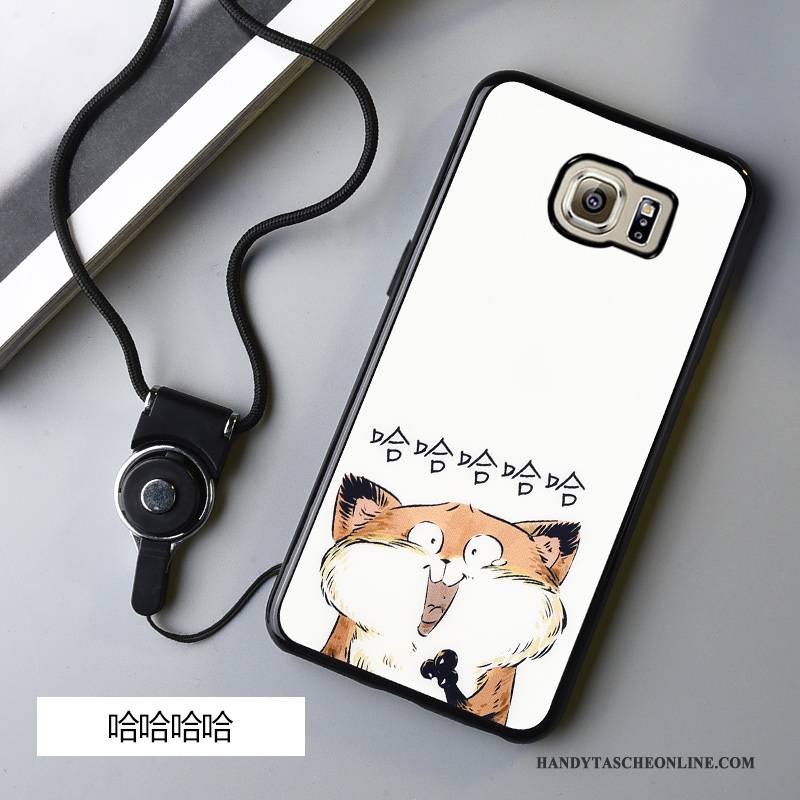 Hülle Samsung Galaxy S6 Edge Schutz Anti-sturz Schwarz, Case Samsung Galaxy S6 Edge Karikatur Handyhüllen Hängende Verzierungen