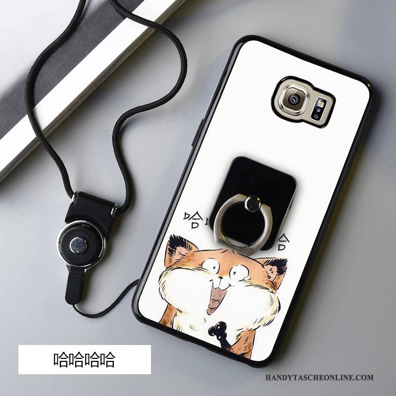 Hülle Samsung Galaxy S6 Edge Schutz Anti-sturz Schwarz, Case Samsung Galaxy S6 Edge Karikatur Handyhüllen Hängende Verzierungen