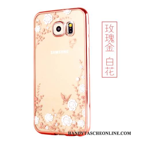 Hülle Samsung Galaxy S6 Edge Schutz Gold, Case Samsung Galaxy S6 Edge Silikon