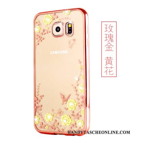 Hülle Samsung Galaxy S6 Edge Schutz Gold, Case Samsung Galaxy S6 Edge Silikon