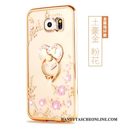 Hülle Samsung Galaxy S6 Edge Schutz Gold, Case Samsung Galaxy S6 Edge Silikon