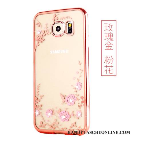 Hülle Samsung Galaxy S6 Edge Schutz Gold, Case Samsung Galaxy S6 Edge Silikon