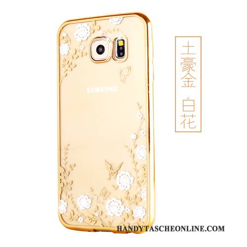 Hülle Samsung Galaxy S6 Edge Schutz Gold, Case Samsung Galaxy S6 Edge Silikon