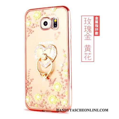 Hülle Samsung Galaxy S6 Edge Schutz Gold, Case Samsung Galaxy S6 Edge Silikon