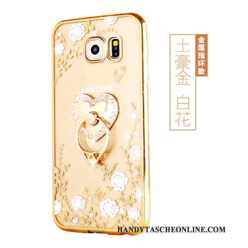 Hülle Samsung Galaxy S6 Edge Schutz Gold, Case Samsung Galaxy S6 Edge Silikon