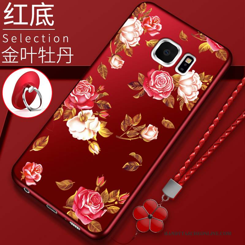 Hülle Samsung Galaxy S6 Edge Schutz Handyhüllen Anti-sturz, Case Samsung Galaxy S6 Edge Taschen Rot