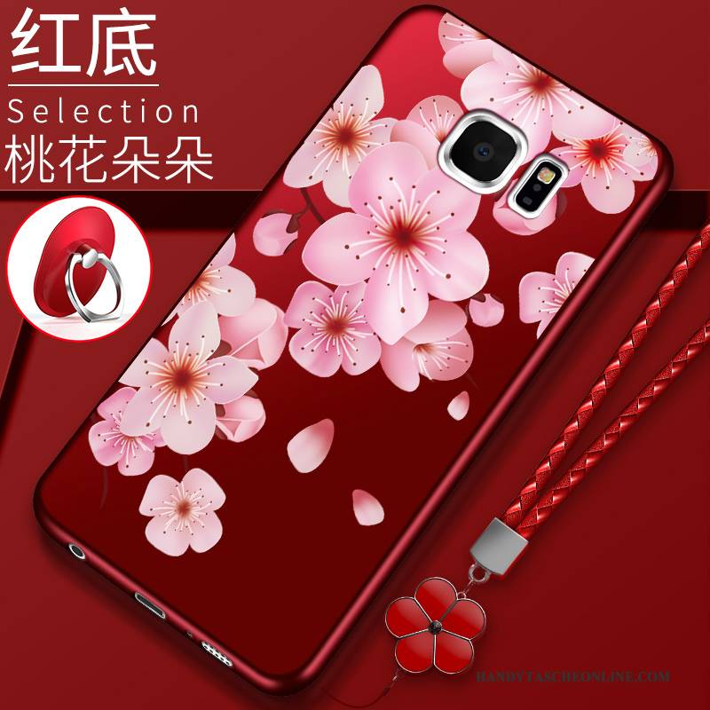 Hülle Samsung Galaxy S6 Edge Schutz Handyhüllen Anti-sturz, Case Samsung Galaxy S6 Edge Taschen Rot