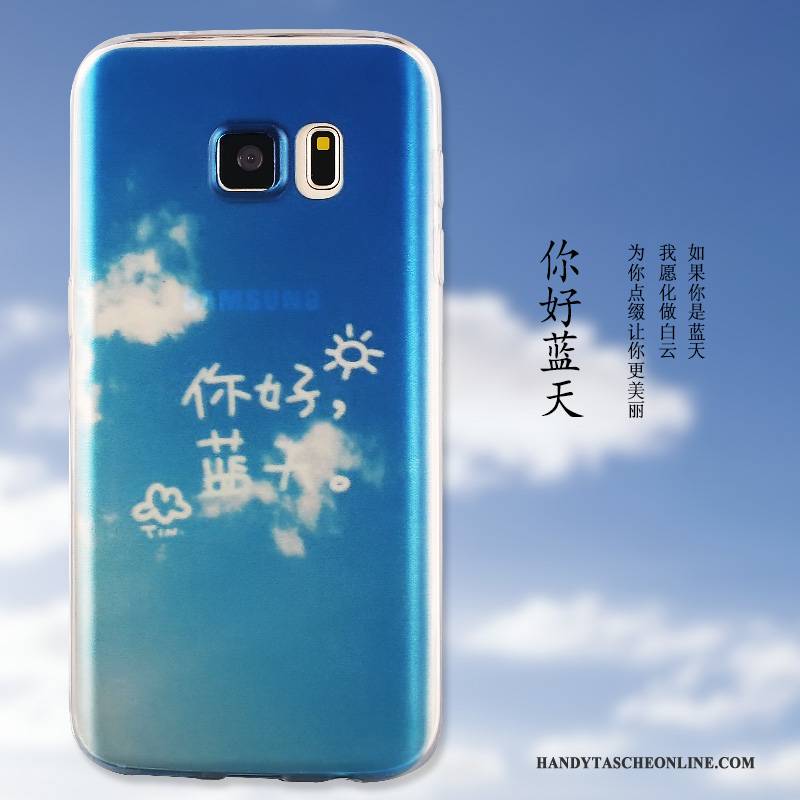 Hülle Samsung Galaxy S6 Edge + Schutz Handyhüllen Blau, Case Samsung Galaxy S6 Edge + Weiche