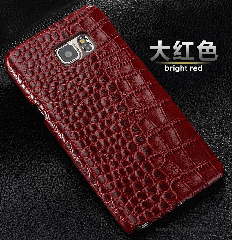 Hülle Samsung Galaxy S6 Edge + Schutz Handyhüllen Hintere Abdeckung, Case Samsung Galaxy S6 Edge + Leder Rot