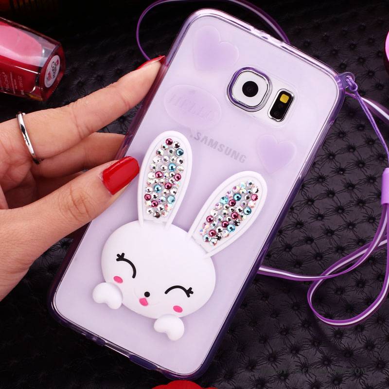 Hülle Samsung Galaxy S6 Edge + Schutz Hängende Verzierungen Lila, Case Samsung Galaxy S6 Edge + Handyhüllen