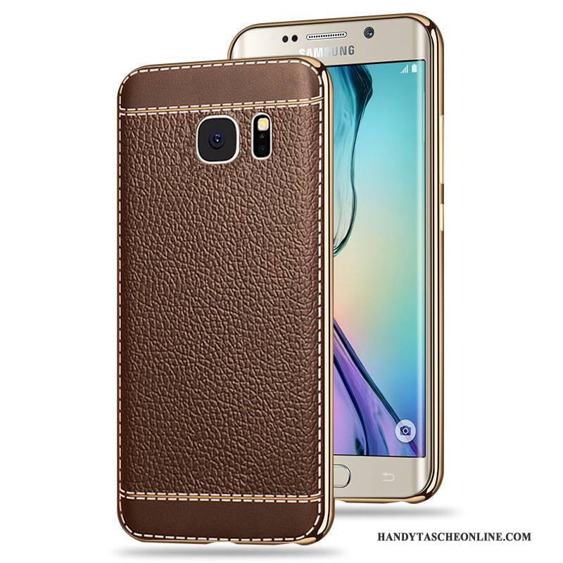 Hülle Samsung Galaxy S6 Edge Schutz Muster Rot, Case Samsung Galaxy S6 Edge Weiche Anti-sturz Handyhüllen