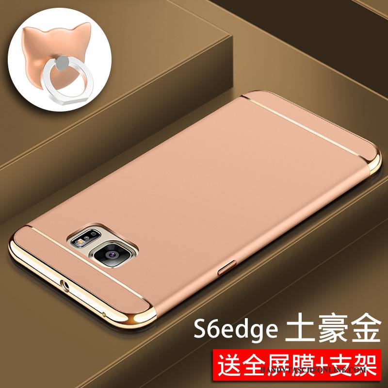 Hülle Samsung Galaxy S6 Edge Schutz Nubuck Anti-sturz, Case Samsung Galaxy S6 Edge Rot Schwer