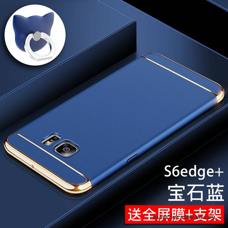 Hülle Samsung Galaxy S6 Edge Schutz Nubuck Anti-sturz, Case Samsung Galaxy S6 Edge Rot Schwer