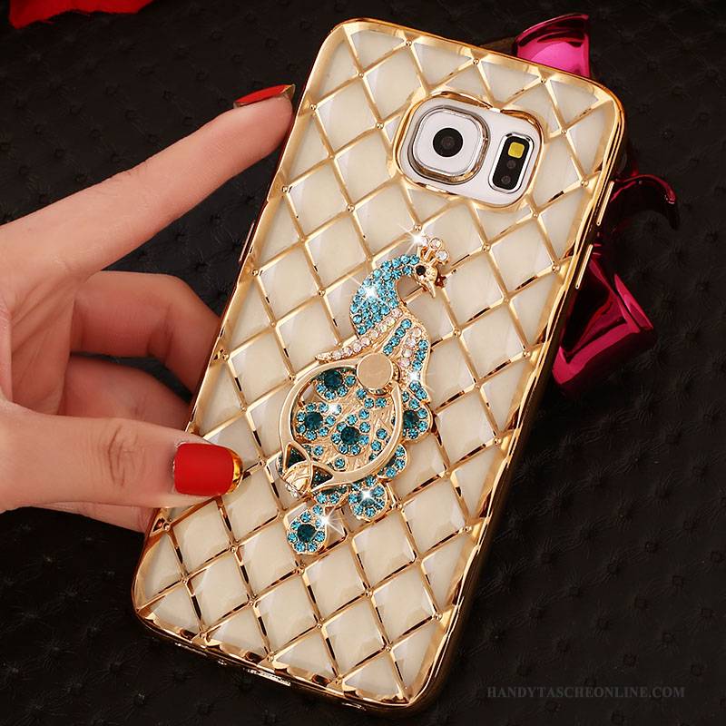 Hülle Samsung Galaxy S6 Edge + Schutz Rosa Ring, Case Samsung Galaxy S6 Edge + Strass