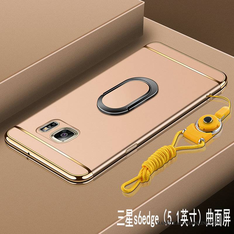 Hülle Samsung Galaxy S6 Edge Schutz Schwer Gold, Case Samsung Galaxy S6 Edge Anti-sturz Nubuck