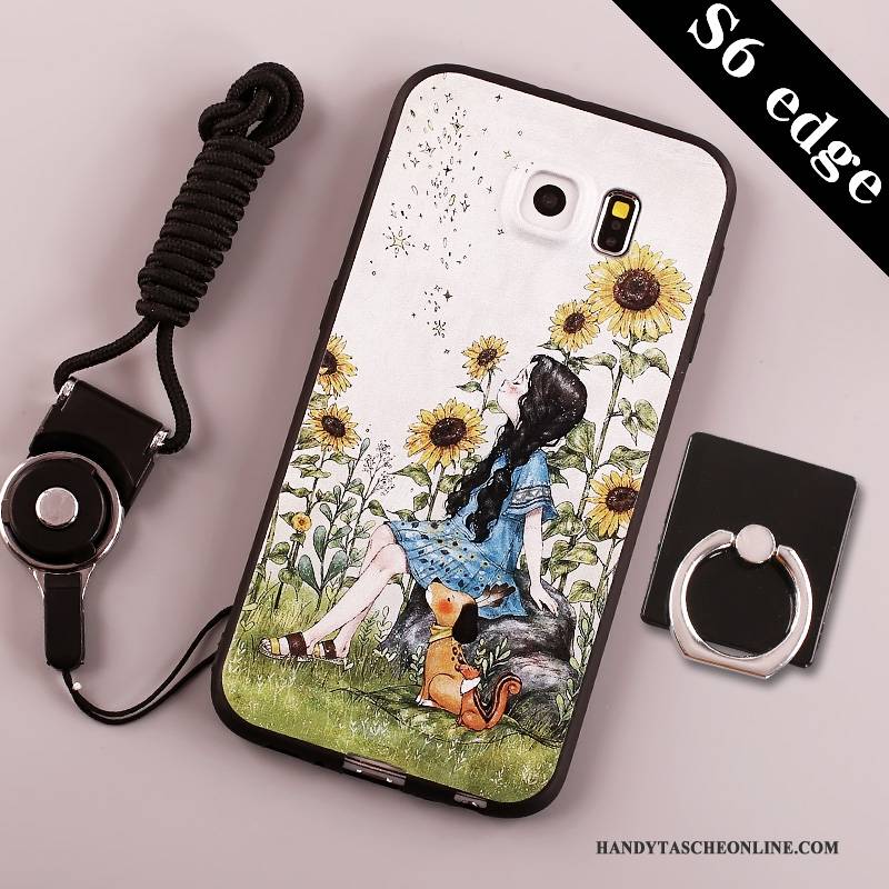 Hülle Samsung Galaxy S6 Edge Schutz Trend Handyhüllen, Case Samsung Galaxy S6 Edge Silikon Blau Nubuck