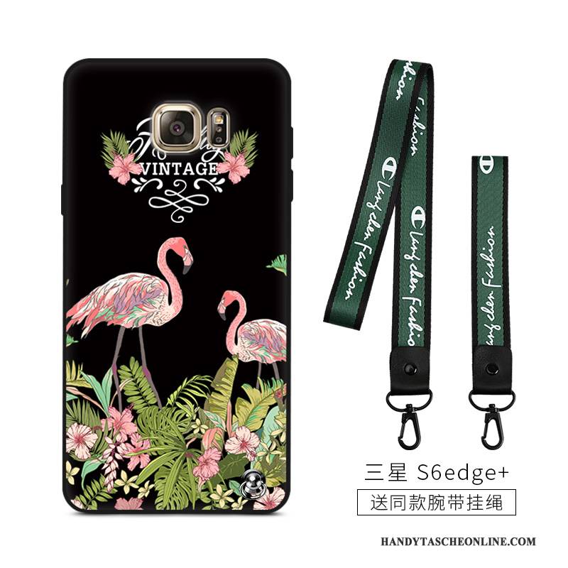 Hülle Samsung Galaxy S6 Edge + Silikon Grün Vogel, Case Samsung Galaxy S6 Edge + Taschen Handyhüllen Persönlichkeit