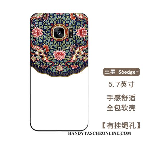 Hülle Samsung Galaxy S6 Edge + Silikon Handyhüllen Palast, Case Samsung Galaxy S6 Edge + Farbe Blumen Hängende Verzierungen