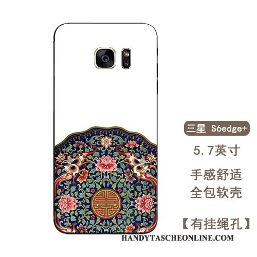 Hülle Samsung Galaxy S6 Edge + Silikon Handyhüllen Palast, Case Samsung Galaxy S6 Edge + Farbe Blumen Hängende Verzierungen