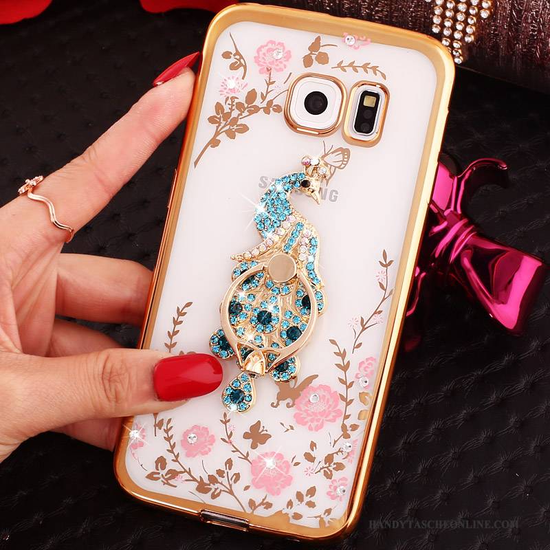 Hülle Samsung Galaxy S6 Edge Strass Blau, Case Samsung Galaxy S6 Edge Karikatur